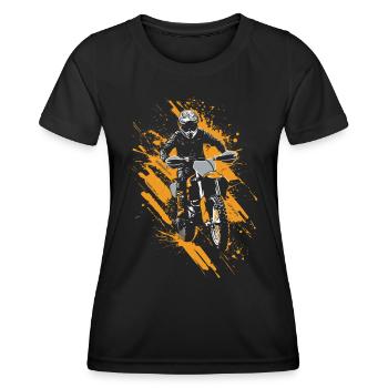 Dirtbike und Motorrad Motocross - Frauen Funktions-T-Shirt - Schwarz - Vorne - AI Model Female 172 light (172cm)
