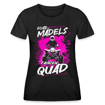 Echte Mädels fahren Quad - Motorsport - ATV - Frauen Funktions-T-Shirt - Schwarz - Vorne - AI Model Female 172 light (172cm)