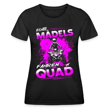 Echte Mädels fahren Quad - Motorsport - ATV - Frauen Funktions-T-Shirt - Schwarz - Vorne - AI Model Female 172 light (172cm)