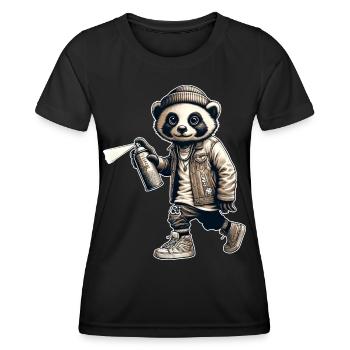 Panda Graffiti Bombe aérosol Street Art - T-shirt sport Femme - noir - Devant - AI Model Female 172 light (172cm)