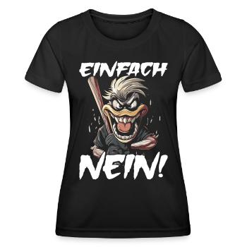 Einafch Nein Sarkasmus Ente | Nö einfach nö - Frauen Funktions-T-Shirt - Schwarz - Vorne - AI Model Female 172 light (172cm)
