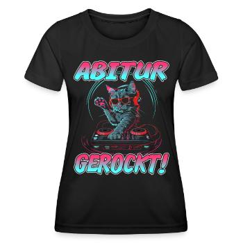Abschlussklasse Abiturient | Abitur gerockt - Frauen Funktions-T-Shirt - Schwarz - Vorne - AI Model Female 172 light (172cm)