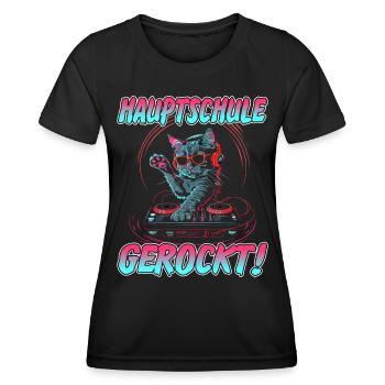 Abschlussklasse | Quali | Hauptschule gerockt - Frauen Funktions-T-Shirt - Schwarz - Vorne - AI Model Female 172 light (172cm)