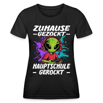 Schulabschluss Hauptschule gerockt | Quali - Frauen Funktions-T-Shirt - Schwarz - Vorne - AI Model Female 172 light (172cm)