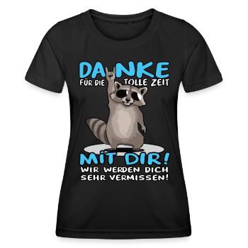 Danke für die tolle Zeit mit dir Waschbär Kollege - Frauen Funktions-T-Shirt - Schwarz - Vorne - AI Model Female 172 light (172cm)