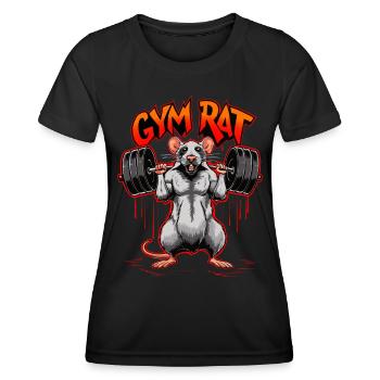 Gym Rat Kraftsport | Bodybuilder | Fitnesstrainer - Frauen Funktions-T-Shirt - Schwarz - Vorne - AI Model Female 172 light (172cm)