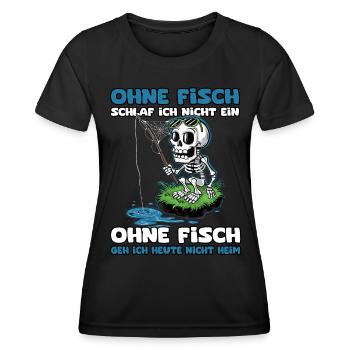 Ohne Fisch schlaf ich nicht ein | Angler - Frauen Funktions-T-Shirt - Schwarz - Vorne - AI Model Female 172 light (172cm)