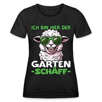 Ich bin hier der Garten Schäff | Chef Gärtner - Frauen Funktions-T-Shirt - Schwarz - Vorne - AI Model Female 172 light (172cm)