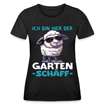 Ich bin hier der Garten Schäff | Chef Gärtner - Frauen Funktions-T-Shirt - Schwarz - Vorne - AI Model Female 172 light (172cm)