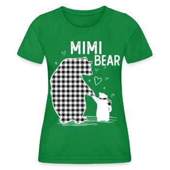Mimi Bear - Women's Functional T-Shirt - kelly green - Front - AI Model Female 172 dark (172cm)