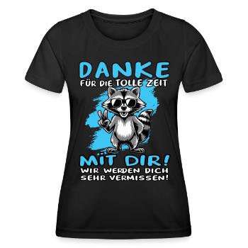 Danke für die tolle Zeit mit dir Waschbär Kollege - Frauen Funktions-T-Shirt - Schwarz - Vorne - AI Model Female 172 light (172cm)