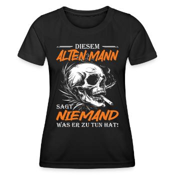 Diesem alten Mann sagt niemand | Motorradfahrer - Frauen Funktions-T-Shirt - Schwarz - Vorne - AI Model Female 172 light (172cm)