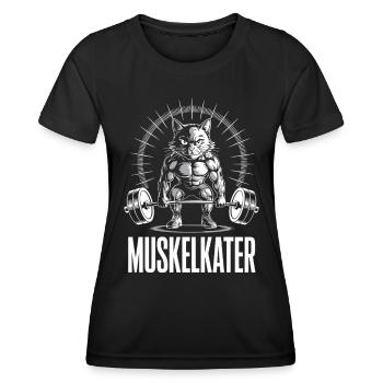 Muskelkater Kraftsport Fitness Bodybuilder Pumper - Frauen Funktions-T-Shirt - Schwarz - Vorne - AI Model Female 172 light (172cm)