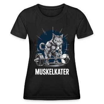 Gym Muskelkater Kraftsport Bodybuilder Pumper - Frauen Funktions-T-Shirt - Schwarz - Vorne - AI Model Female 172 light (172cm)