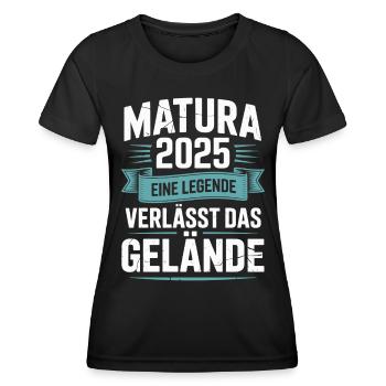 Matura 2025 Eine Legende verlässt das Gelände - Frauen Funktions-T-Shirt - Schwarz - Vorne - AI Model Female 172 light (172cm)
