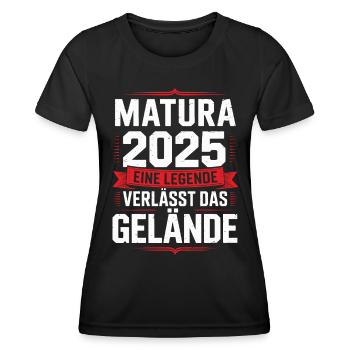 Matura 2025 Eine Legende verlässt das Gelände - Frauen Funktions-T-Shirt - Schwarz - Vorne - AI Model Female 172 light (172cm)