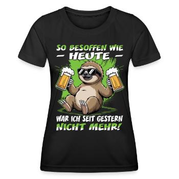 So besoffen wie heute Faultier | Sloth | Bier - Frauen Funktions-T-Shirt - Schwarz - Vorne - AI Model Female 172 light (172cm)