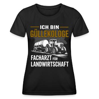 Ich bin Güllekologe Landwirtschaft | Landwirt - Frauen Funktions-T-Shirt - Schwarz - Vorne - AI Model Female 172 light (172cm)
