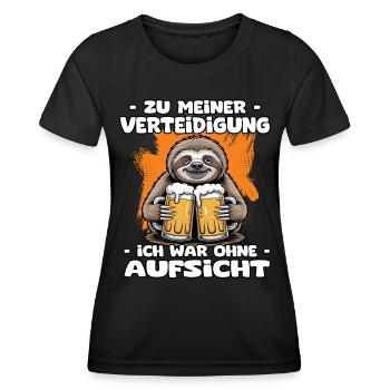 Beer Time | Bier Faultier | Sloth | Bier - Frauen Funktions-T-Shirt - Schwarz - Vorne - AI Model Female 172 light (172cm)