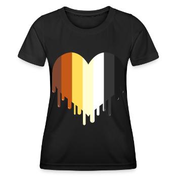 Tropfendes Gay Bear Herz Gay Bear Pride - Frauen Funktions-T-Shirt - Schwarz - Vorne - AI Model Female 172 light (172cm)
