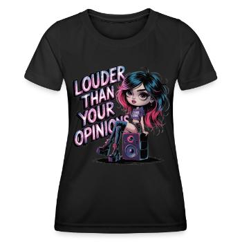 Lauter als deine Meinung – Punk & Goth Statement - Frauen Funktions-T-Shirt - Schwarz - Vorne - AI Model Female 172 light (172cm)