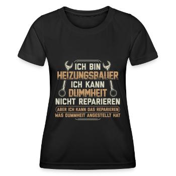 Anlagenmechaniker Heizungsbauer Geschenk Lustig - Frauen Funktions-T-Shirt - Schwarz - Vorne - AI Model Female 172 light (172cm)