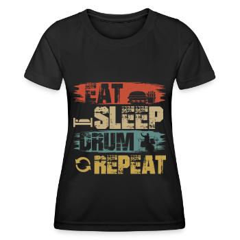 Batteur cadeau batteur batterie batteur - T-shirt sport Femme - noir - Devant - AI Model Female 172 light (172cm)