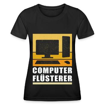 Computer Flüsterer | Informatiker Admin Geschenk - Frauen Funktions-T-Shirt - Schwarz - Vorne - AI Model Female 172 light (172cm)