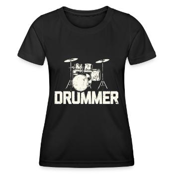 Batterie batteur cadeau batteur batteur - T-shirt sport Femme - noir - Devant - AI Model Female 172 light (172cm)