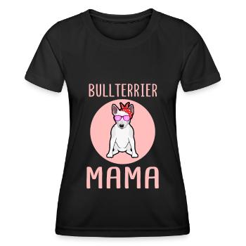 Bull terrier maman chien propriétaire cadeau maîtresse - T-shirt sport Femme - noir - Devant - AI Model Female 172 light (172cm)