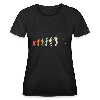 Angler Evolution Angeln Geschenk Fischen Angelrute - Frauen Funktions-T-Shirt - Schwarz - Vorne - AI Model Female 172 light (172cm)