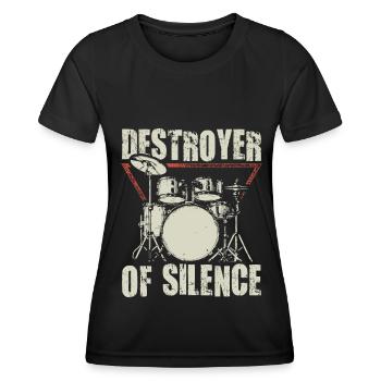 Batteur batteur cadeau batterie batteur - T-shirt sport Femme - noir - Devant - AI Model Female 172 light (172cm)