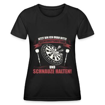 Dart Darten Darts | Dartspieler Geschenk Dartboard - Frauen Funktions-T-Shirt - Schwarz - Vorne - AI Model Female 172 light (172cm)