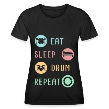 Batteur batteur batteur cadeau batteur - T-shirt sport Femme - noir - Devant - AI Model Female 172 light (172cm)