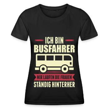 Busfahrer Geschenk Bus Busfahren Linienbus - Frauen Funktions-T-Shirt - Schwarz - Vorne - AI Model Female 172 light (172cm)