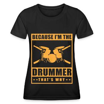 Drummer percussion gift drummer drummer - Women's Functional T-Shirt - black - Front - AI Model Female 172 light (172cm)