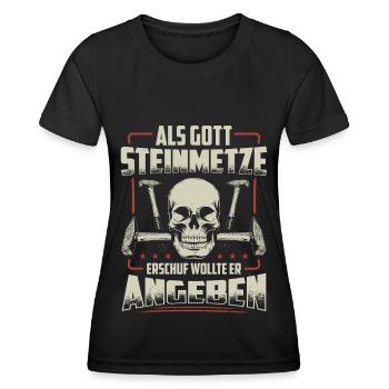 Steinmetz | Steinmetzmeister Geschenk Steinmetze - Frauen Funktions-T-Shirt - Schwarz - Vorne - AI Model Female 172 light (172cm)