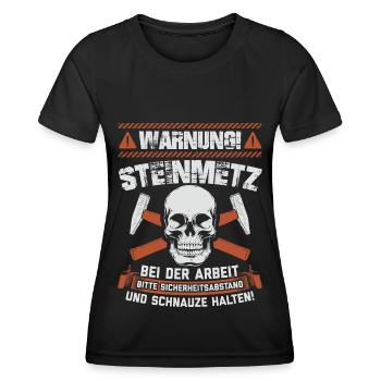 Steinmetz Steinmetze Geschenk Steinmetzmeister - Frauen Funktions-T-Shirt - Schwarz - Vorne - AI Model Female 172 light (172cm)