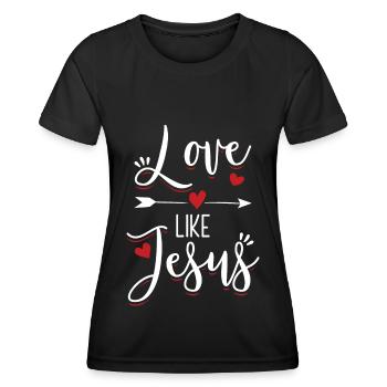 Aime comme Jésus | Christian | Cadeau bible dieu - T-shirt sport Femme - noir - Devant - AI Model Female 172 light (172cm)