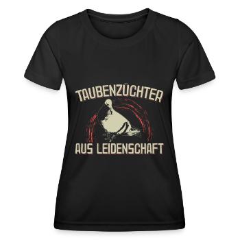 Taubenzüchter Tauben Geschenk | Taube Taubenzucht - Frauen Funktions-T-Shirt - Schwarz - Vorne - AI Model Female 172 light (172cm)