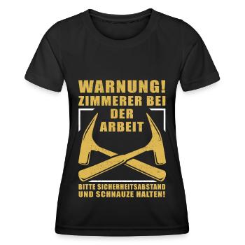 Zimmerer Zimmermann Zimmerei Geschenk Handwerker - Frauen Funktions-T-Shirt - Schwarz - Vorne - AI Model Female 172 light (172cm)