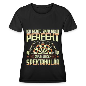 Dart Darten Darts Lustig Dartspieler Geschenk - Frauen Funktions-T-Shirt - Schwarz - Vorne - AI Model Female 172 light (172cm)