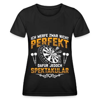 Dart | Darten Darts Lustig Dartspieler Geschenk - Frauen Funktions-T-Shirt - Schwarz - Vorne - AI Model Female 172 light (172cm)