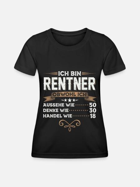 Rentner Lustig | Rente Ruhestand Pension Geschenk - Frauen Funktions-T-Shirt - Schwarz