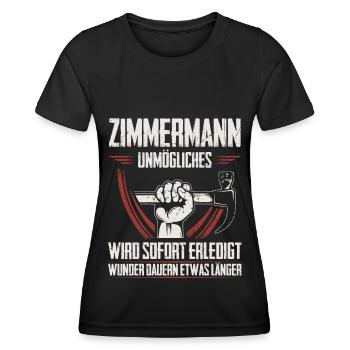 Zimmermann Zimmerer Zimmermeister Geschenk - Frauen Funktions-T-Shirt - Schwarz - Vorne - AI Model Female 172 light (172cm)