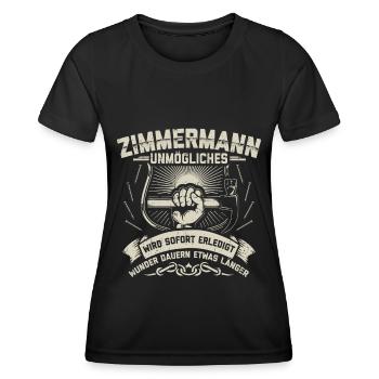 Zimmermann Zimmerer | Zimmermeister Geschenk - Frauen Funktions-T-Shirt - Schwarz - Vorne - AI Model Female 172 light (172cm)