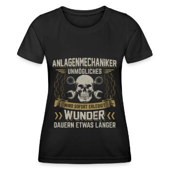 Anlagenmechaniker | SHK Heizungsbauer Geschenk - Frauen Funktions-T-Shirt - Schwarz - Vorne - AI Model Female 172 light (172cm)