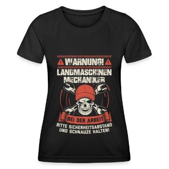 Landmaschinenmechaniker Mechaniker Geschenk - Frauen Funktions-T-Shirt - Schwarz - Vorne - AI Model Female 172 light (172cm)