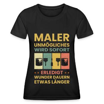 Maler und Lackierer Malermeister Malerei Geschenk - Frauen Funktions-T-Shirt - Schwarz - Vorne - AI Model Female 172 light (172cm)