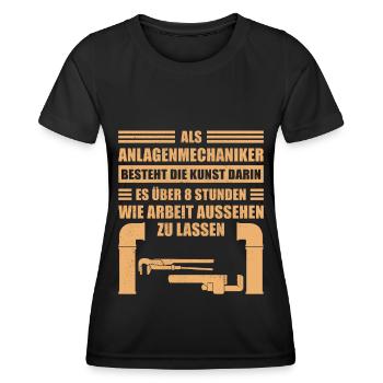 Anlagenmechaniker SHK | Heizungsbauer Geschenk - Frauen Funktions-T-Shirt - Schwarz - Vorne - AI Model Female 172 light (172cm)